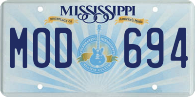 MS license plate MOD694