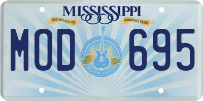 MS license plate MOD695