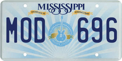 MS license plate MOD696