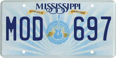 MS license plate MOD697