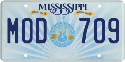 MS license plate MOD709