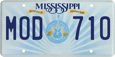 MS license plate MOD710