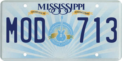 MS license plate MOD713