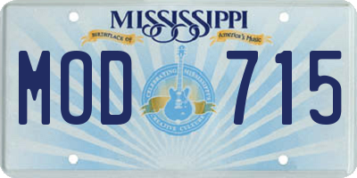 MS license plate MOD715
