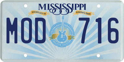 MS license plate MOD716
