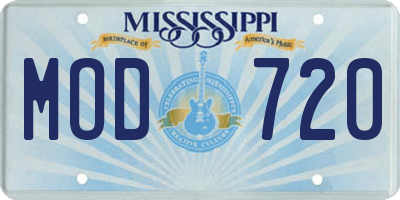 MS license plate MOD720