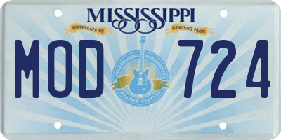 MS license plate MOD724