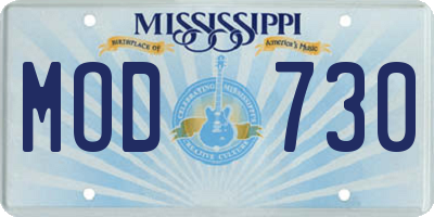 MS license plate MOD730