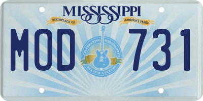 MS license plate MOD731