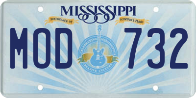 MS license plate MOD732