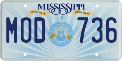 MS license plate MOD736