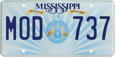 MS license plate MOD737