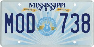 MS license plate MOD738