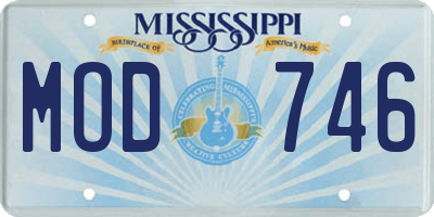 MS license plate MOD746
