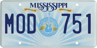 MS license plate MOD751