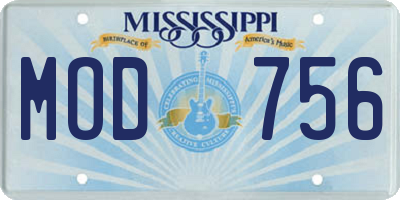 MS license plate MOD756