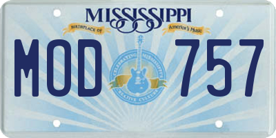MS license plate MOD757