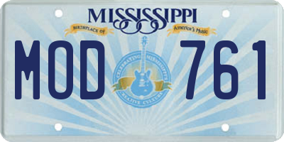 MS license plate MOD761