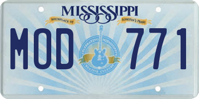 MS license plate MOD771