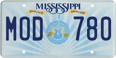 MS license plate MOD780