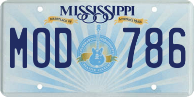 MS license plate MOD786