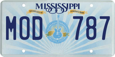MS license plate MOD787