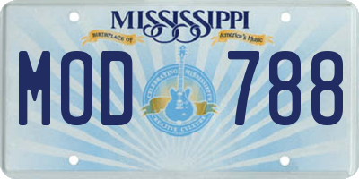 MS license plate MOD788