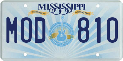 MS license plate MOD810