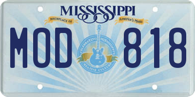 MS license plate MOD818