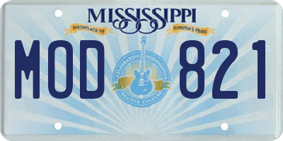 MS license plate MOD821