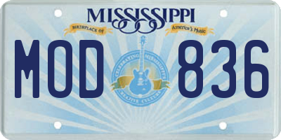 MS license plate MOD836