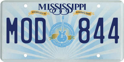 MS license plate MOD844