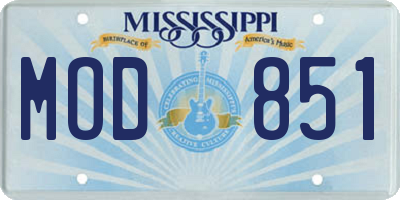 MS license plate MOD851