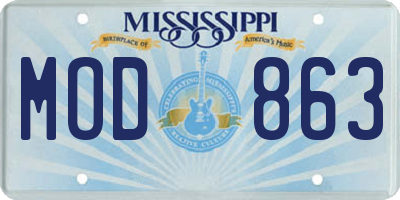 MS license plate MOD863