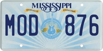 MS license plate MOD876