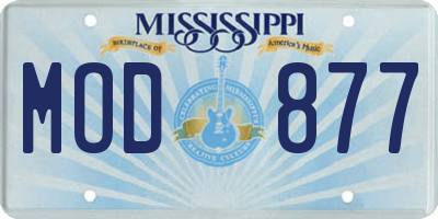MS license plate MOD877