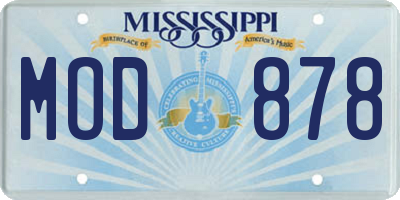 MS license plate MOD878