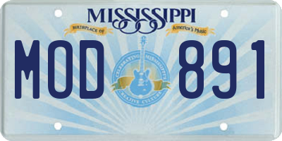 MS license plate MOD891