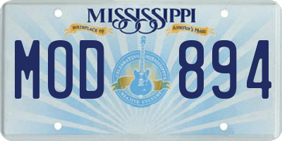 MS license plate MOD894