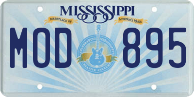 MS license plate MOD895