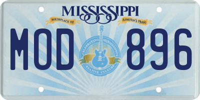 MS license plate MOD896