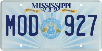 MS license plate MOD927