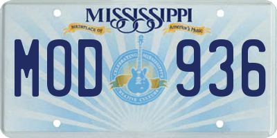 MS license plate MOD936