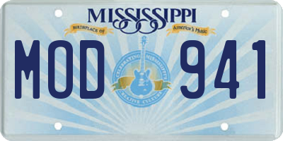 MS license plate MOD941