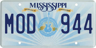 MS license plate MOD944