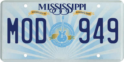 MS license plate MOD949