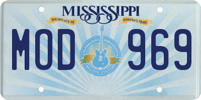 MS license plate MOD969