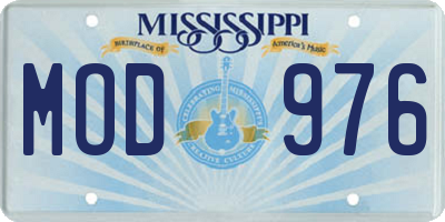 MS license plate MOD976
