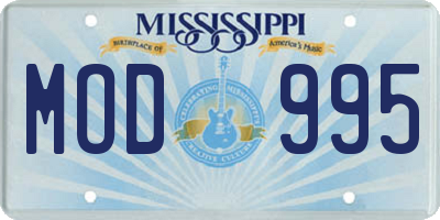 MS license plate MOD995