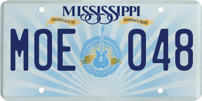 MS license plate MOE048